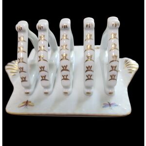 NWOT! Herend Rothchild Bird Porcelain Toast Holder